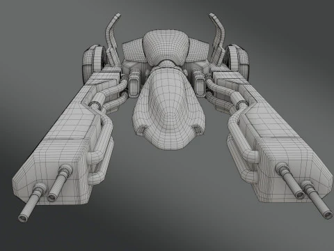 Sci-Fi Fighter Jet - Low Poly - Game Ready 3D Model