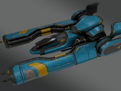 Sci-Fi Fighter Jet - Low Poly - Game Ready 3D Model