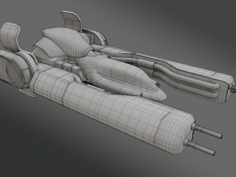 Sci-Fi Fighter Jet - Low Poly - Game Ready 3D Model