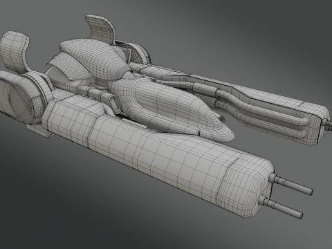 Sci-Fi Fighter Jet - Low Poly - Game Ready 3D Model