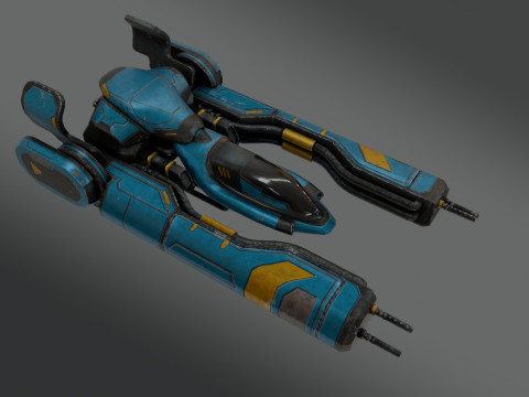 Sci-Fi Fighter Jet - Low Poly - Game Ready 3D Model