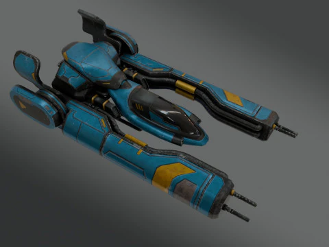 Sci-Fi Fighter Jet - Low Poly - Game Ready 3D Model
