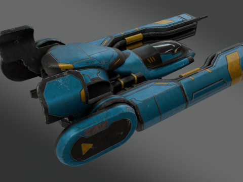 Sci-Fi Fighter Jet - Low Poly - Game Ready 3D Model