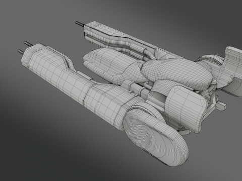 Sci-Fi Fighter Jet - Low Poly - Game Ready 3D Model