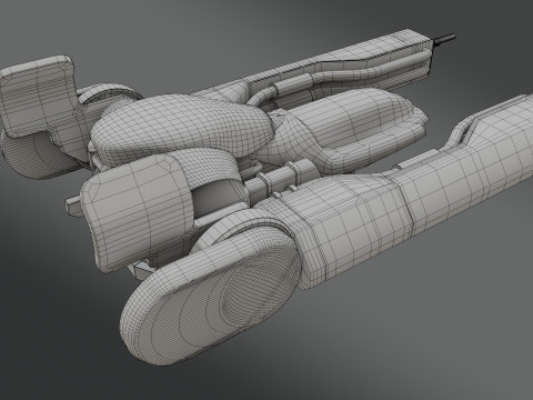 Sci-Fi Fighter Jet - Low Poly - Game Ready 3D Model