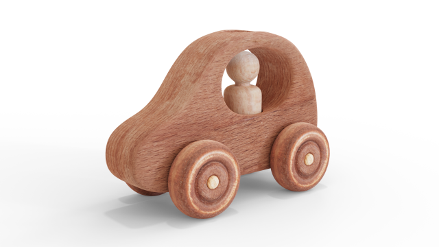 wooden baby toy car 3D 模型 .c4d .max .obj .3ds .fbx .stl .blend 