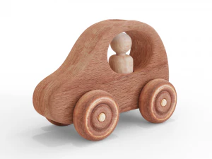 wooden baby toy car 3D Model