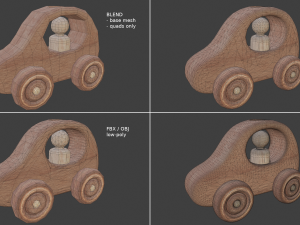 wooden baby toy car 3D 模型