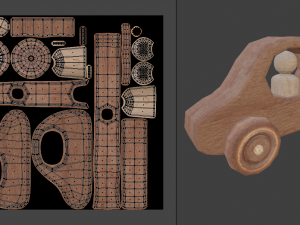 wooden baby toy car 3D 模型
