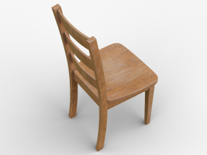 classic wooden chair 1 Model 3D
