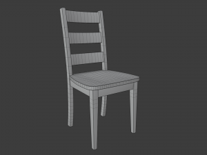 classic wooden chair 1 Model 3D