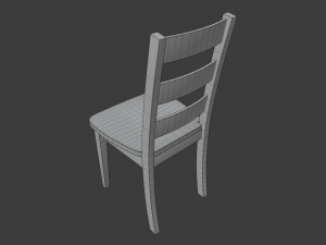 classic wooden chair 1 Model 3D