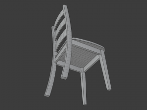 classic wooden chair 1 Model 3D