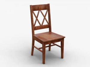 classic wooden chair 2 3D Model