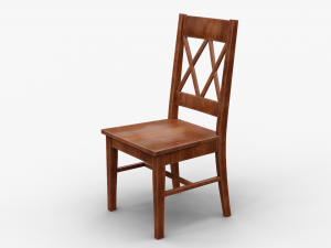 classic wooden chair 2 Model 3D