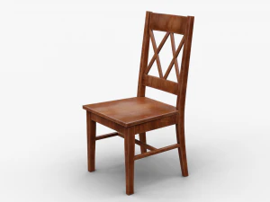 classic wooden chair 2 3D Model