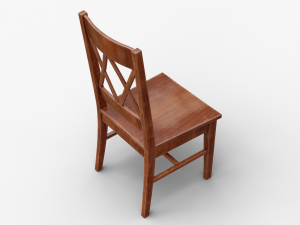 classic wooden chair 2 Model 3D