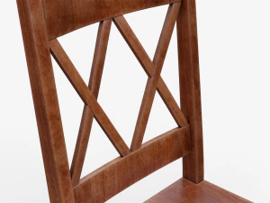 classic wooden chair 2 3D Model