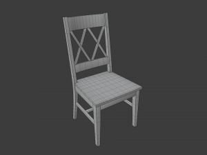 classic wooden chair 2 Model 3D