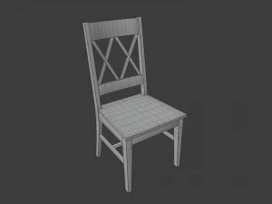 classic wooden chair 2 3D Model