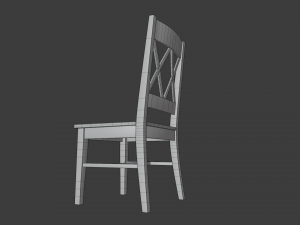 classic wooden chair 2 Model 3D