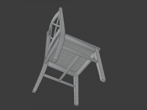 classic wooden chair 2 Model 3D