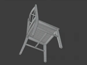 classic wooden chair 2 3D Model