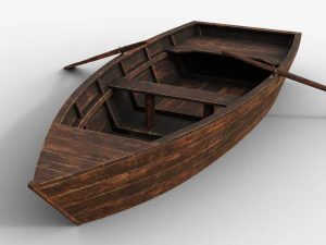 木製ボート ゲーム アセット 3Dモデル