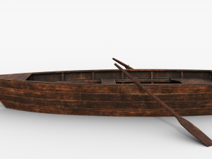 wooden boat game asset Modelo 3D