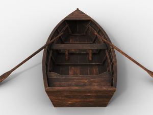 wooden boat game asset Modelo 3D