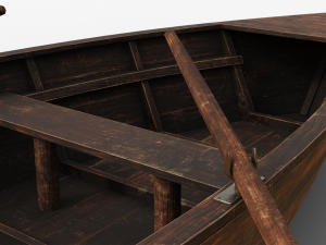 wooden boat game asset Modelo 3D