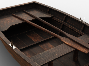 wooden boat game asset Modelo 3D