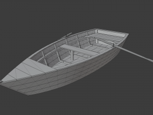 wooden boat game asset Modelo 3D