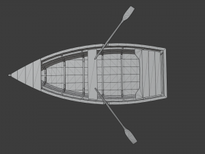 wooden boat game asset Modelo 3D