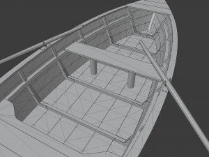 wooden boat game asset Modelo 3D