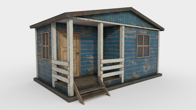 worn shed game asset 3Dモデル .c4d .max .obj .3ds .fbx .stl .blend 