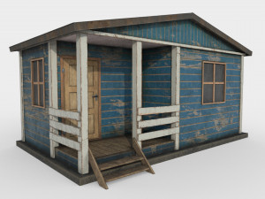 worn shed game asset 3D 모델