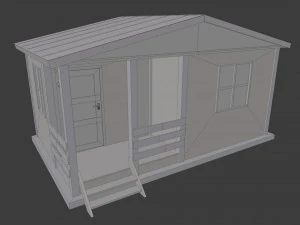 worn shed game asset 3D Model