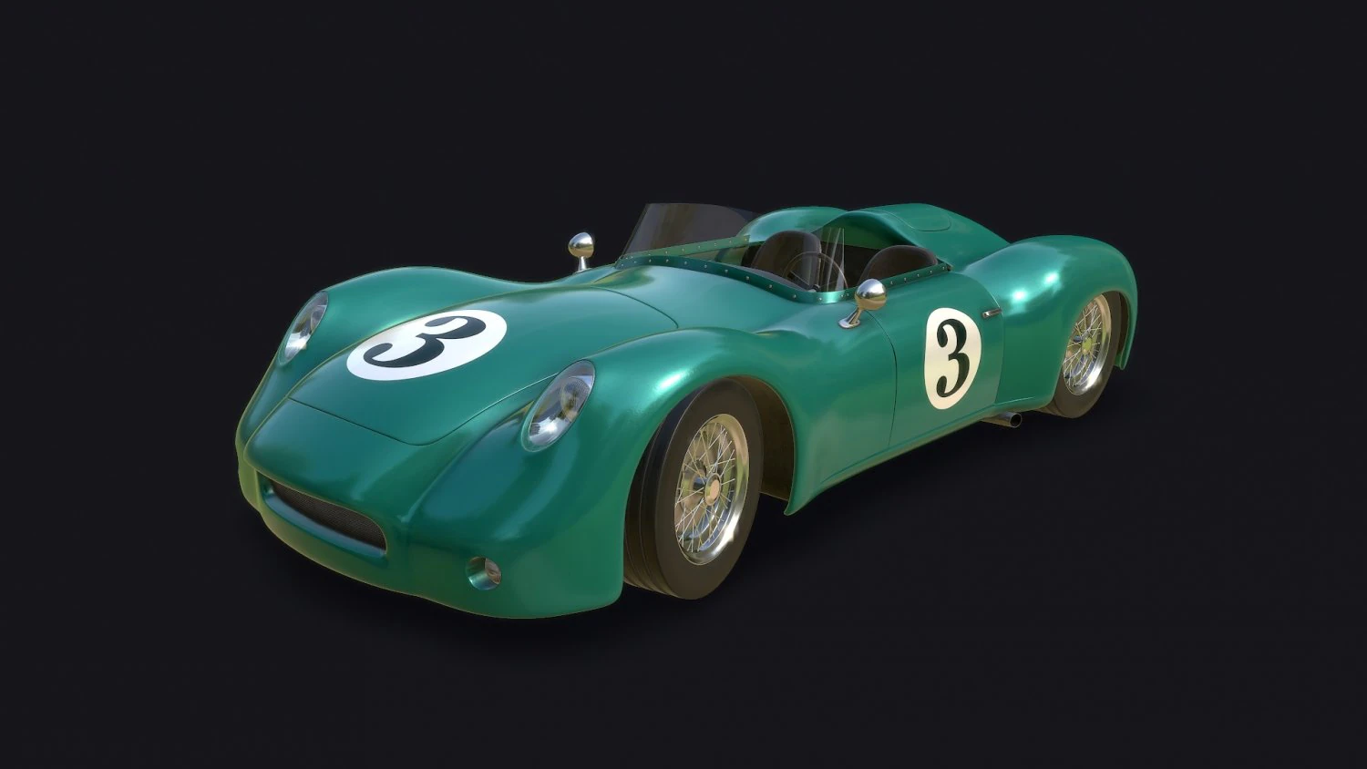 vintage racing car 3D Model .c4d .max .obj .3ds .fbx .stl .blend