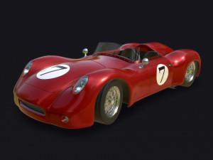 vintage racing car 3D Model