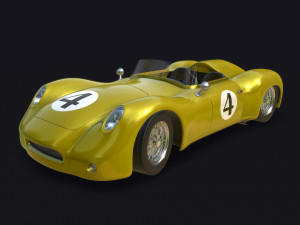vintage racing car 3D Model