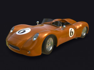 vintage racing car 3D Model