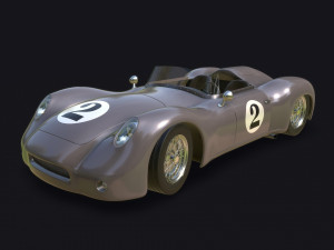 vintage racing car 3D Model