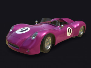 vintage racing car 3D Model