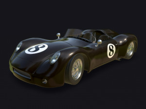 vintage racing car 3D Model