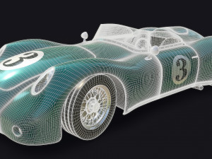 vintage racing car 3D Model