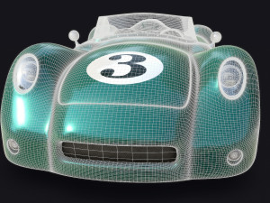 vintage racing car 3D Model