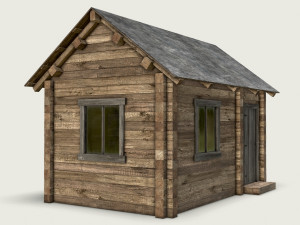 wooden log cabin 3D 모델