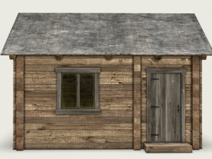 wooden log cabin 3D 模型