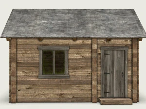 wooden log cabin 3D Model